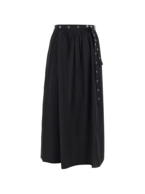 maxi skirt in cotton poplin with eyelet belt by HUGO BOSS