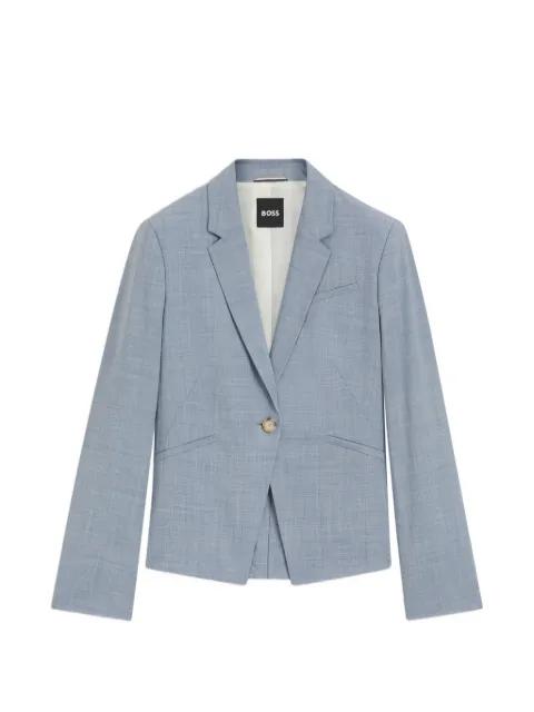 melange slim-fit blazer in virgin wool by HUGO BOSS
