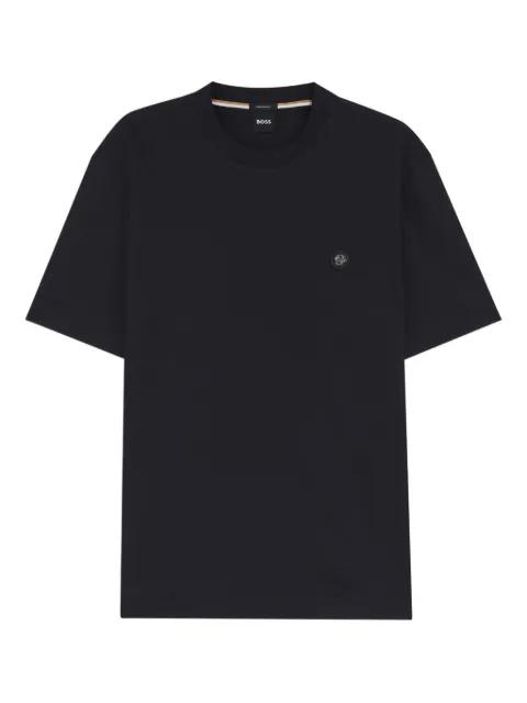 mercerised-cotton T-shirt with double b monogram by HUGO BOSS
