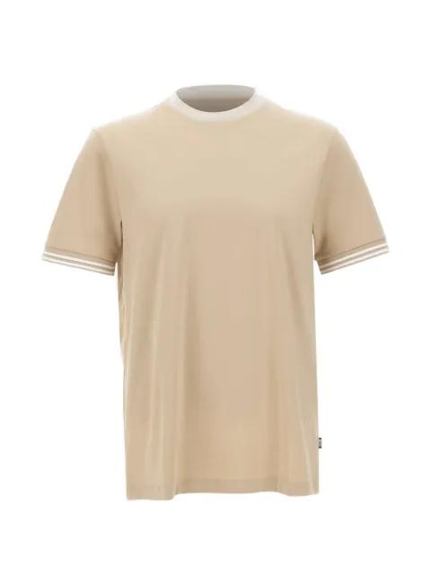 mercerised cotton contrast-trim T-shirt by HUGO BOSS
