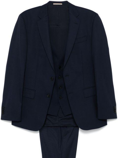 mini-check three-piece suit by HUGO BOSS