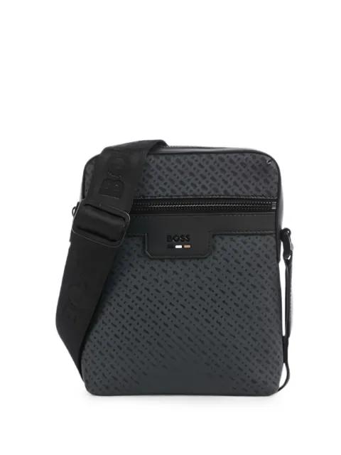 monogram-pattern zip-fastening messenger bag by HUGO BOSS