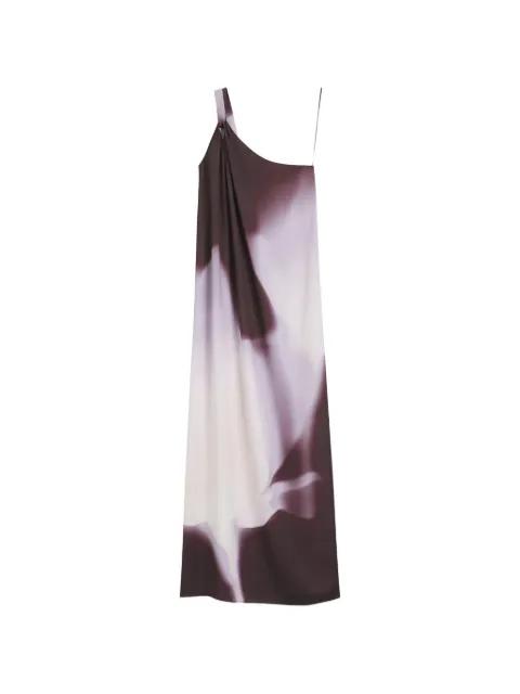 one-shoulder dress with floral print by HUGO BOSS