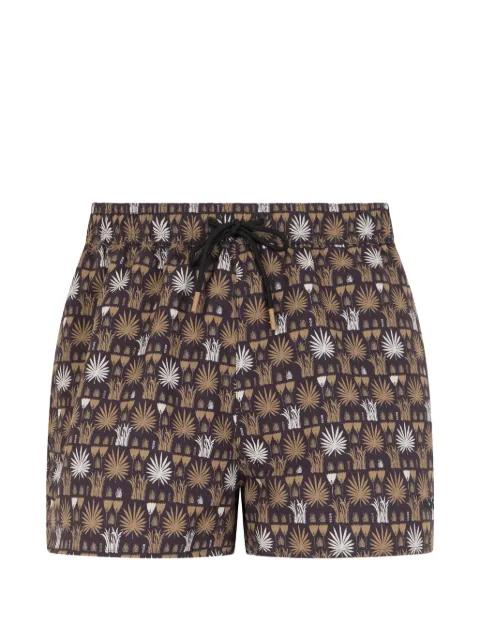 palm-leaf print swim shorts by HUGO BOSS