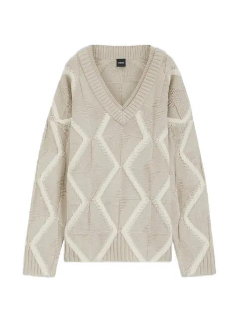 patterned V-neck sweater by HUGO BOSS