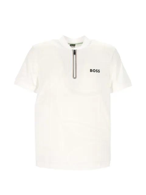 perforated quarter-zip polo shirt by HUGO BOSS