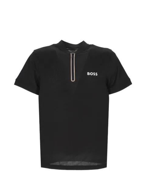 perforated zip-up polo shirt by HUGO BOSS