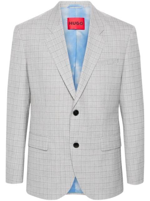 plaid-check single-breasted blazer by HUGO BOSS