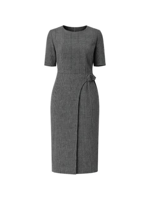 plaid-pattern midi dress by HUGO BOSS