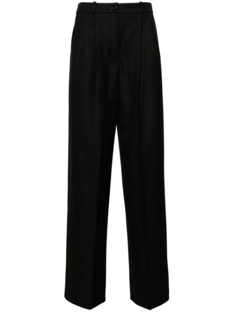 pleat-detailed virgin wool trousers by HUGO BOSS