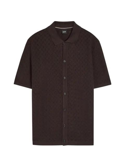 pointelle-knit button-down cardigan by HUGO BOSS
