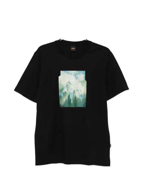 printed-artwork T-shirt in cotton jersey by HUGO BOSS