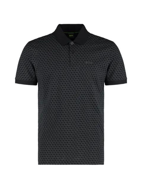 printed polo shirt in cotton piqué by HUGO BOSS