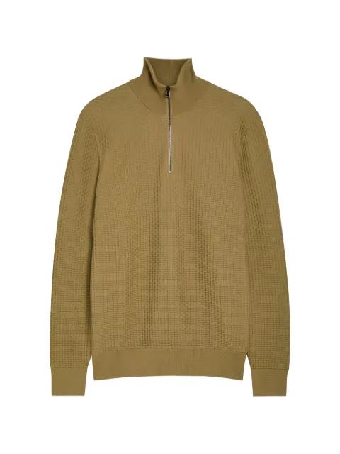 quarter-zip cotton sweater by HUGO BOSS