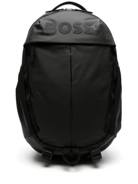 raised-logo zipped backpack by HUGO BOSS