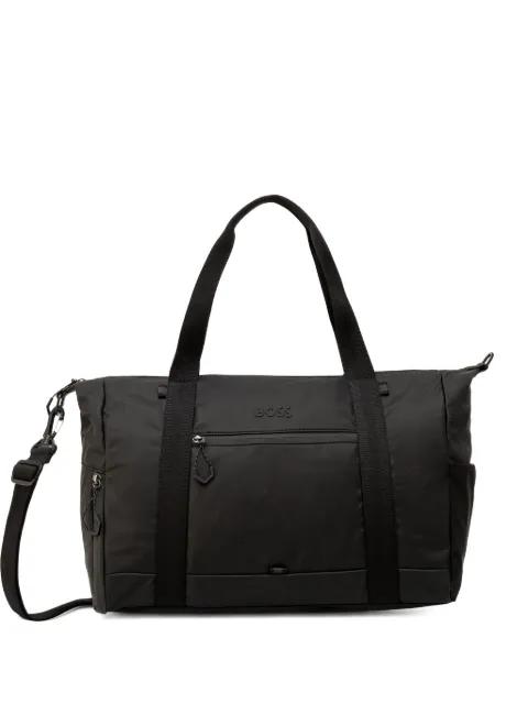 reflective-detail holdall in faux leather by HUGO BOSS