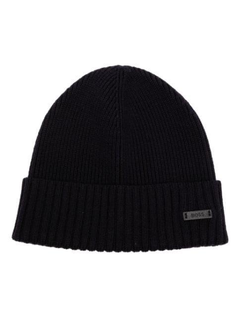 ribbed beanie by HUGO BOSS