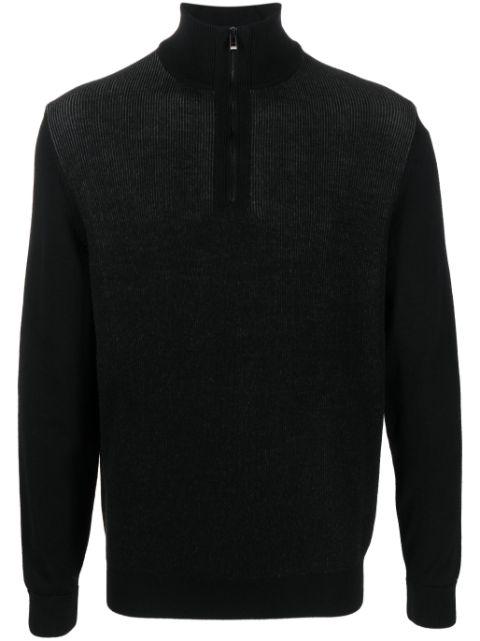 ribbed half-zip jumper by HUGO BOSS
