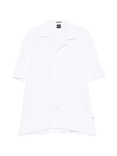 ribbed-knit short-sleeve shirt by HUGO BOSS