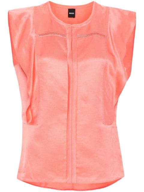 ruffle-trim twill blouse by HUGO BOSS