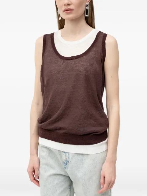 scoop-neck layered top by HUGO BOSS