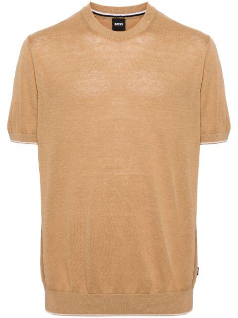 short-sleeve linen-blend jumper by HUGO BOSS
