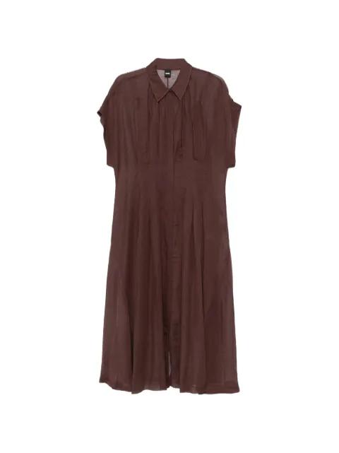 short-sleeve pleated midi dress by HUGO BOSS