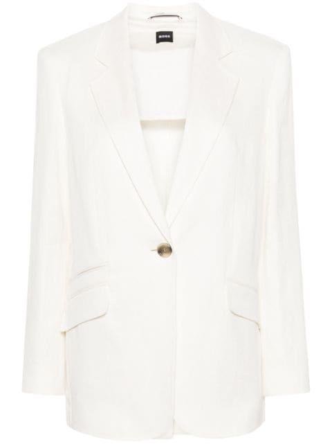 single-breasted linen-blend blazer by HUGO BOSS