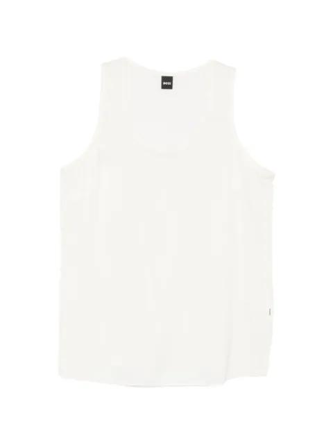 sleeveless top in stretch silk by HUGO BOSS
