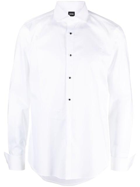 slim-fit shirts in easy-iron stretch-cotton poplin by HUGO BOSS