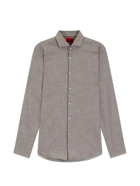 slub-texture long-sleeve shirt by HUGO BOSS