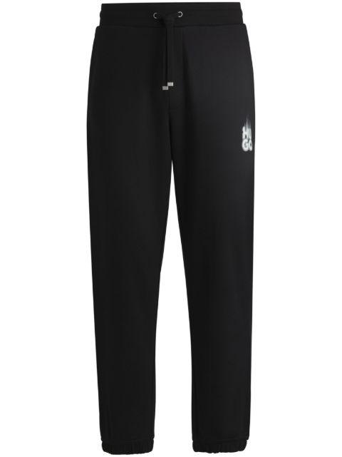 smoked-logo cotton track pants by HUGO BOSS