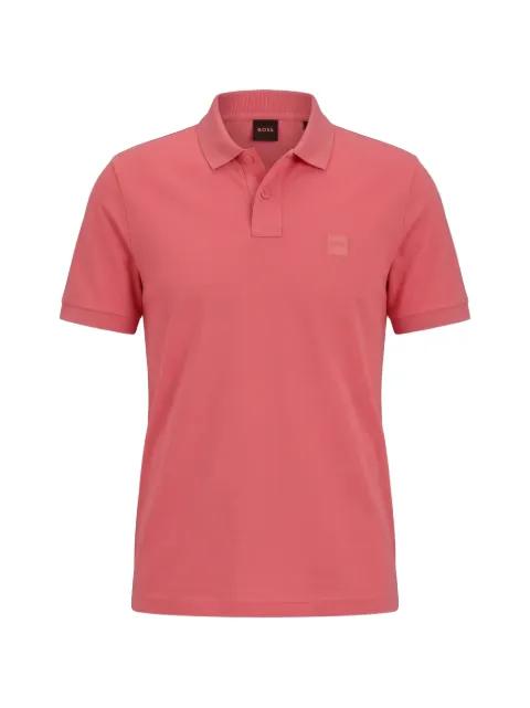 stretch-cotton slim-fit polo shirt with logo patch by HUGO BOSS