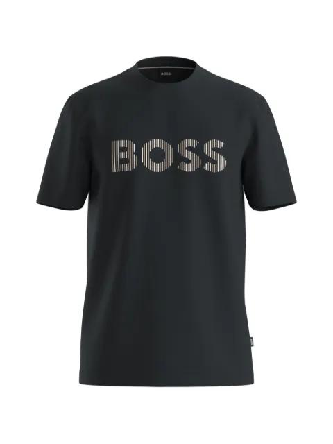 stripe-artwork T-shirt in cotton jersey by HUGO BOSS