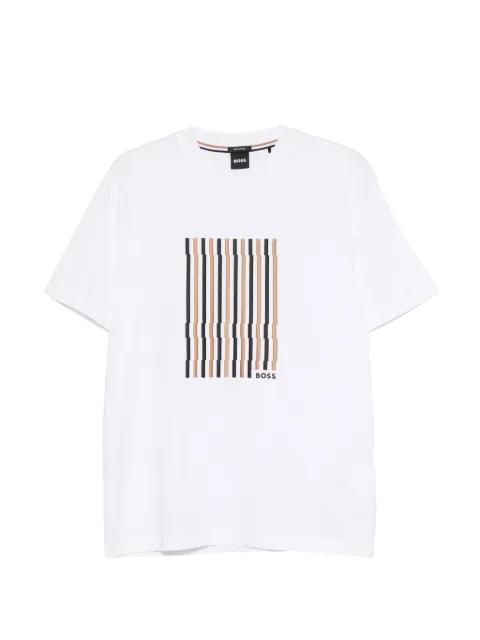 stripe-embroidered T-shirt by HUGO BOSS