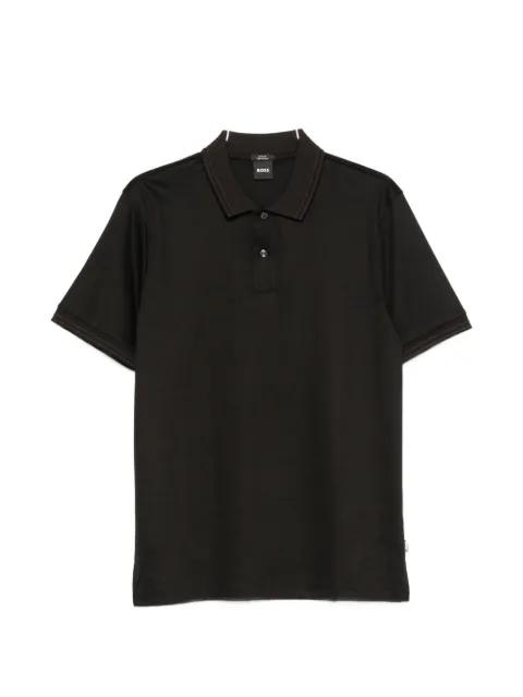 stripe-trim slim-fit polo shirt in mercerised cotton by HUGO BOSS