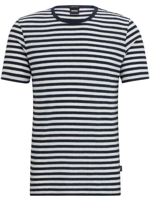striped cotton-linen T-shirt by HUGO BOSS