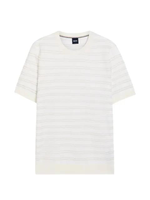 striped-knit T-shirt by HUGO BOSS