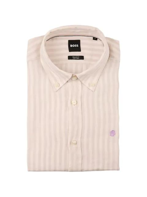 striped linen shirt by HUGO BOSS