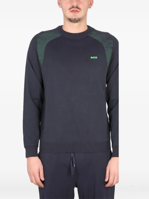 striped-panel crew neck sweatshirt by HUGO BOSS