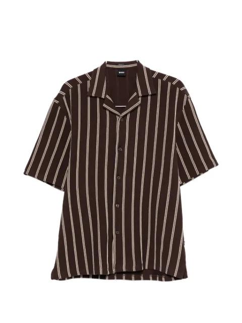 striped ribbed-knit shirt by HUGO BOSS