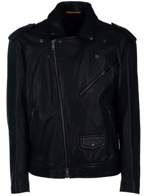 studded leather jacket by HUGO BOSS