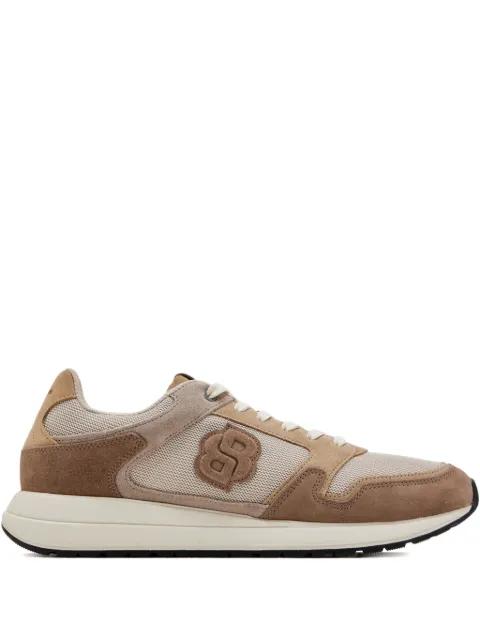 suede-trim trainers with Double B monogram by HUGO BOSS