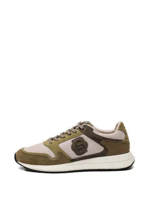 suede-trim trainers with Double B monogram by HUGO BOSS