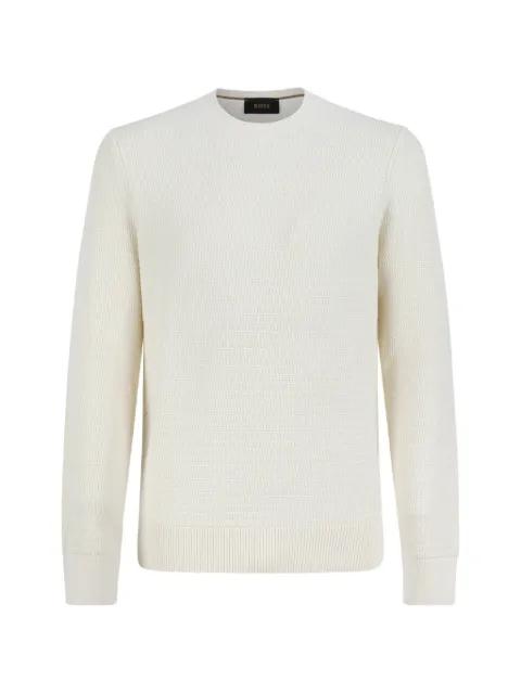 textured crewneck sweater by HUGO BOSS