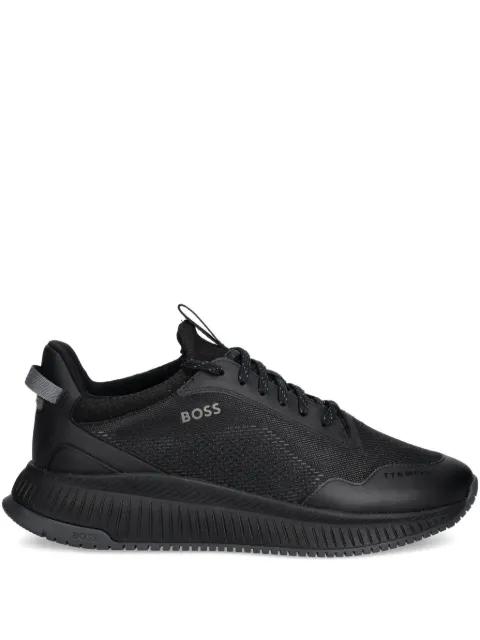 textured lace-up low-top sneakers by HUGO BOSS