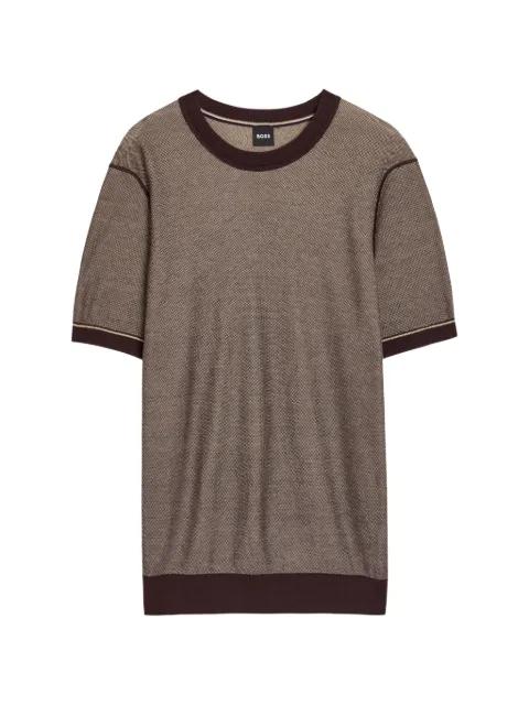 textured short-sleeve T-shirt by HUGO BOSS