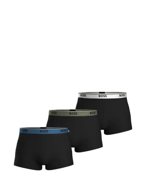 three-pack of stretch-cotton trunks with logo waistbands by HUGO BOSS