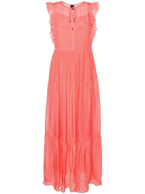 tiered textured midi dress by HUGO BOSS