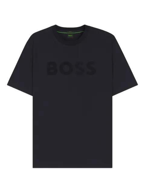 tonal-logo T-shirt in stretch cotton by HUGO BOSS